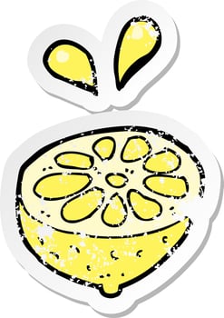retro distressed sticker of a cartoon fresh lemon vector
