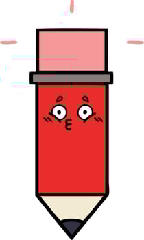 cute cartoon pencil vector