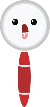 flat color retro cartoon magnifying glass vector