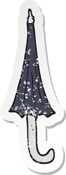 retro distressed sticker of a cartoon umbrella vector