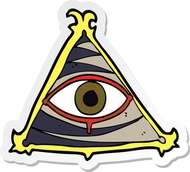 sticker of a cartoon mystic eye symbol vector
