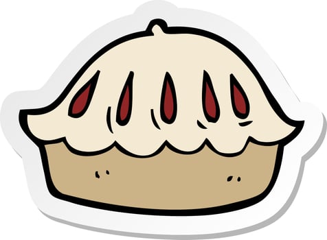 sticker of a cartoon pie vector