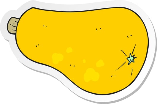 sticker of a cartoon butternut squash vector