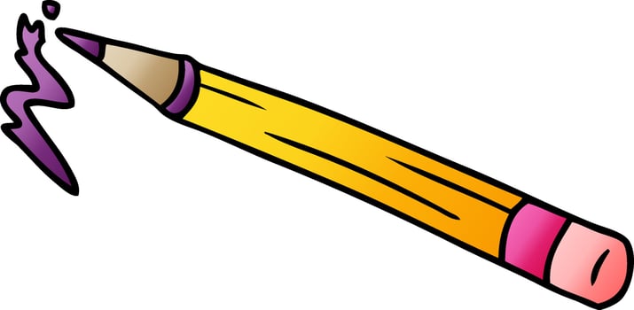 gradient cartoon doodle of a coloured pencil vector