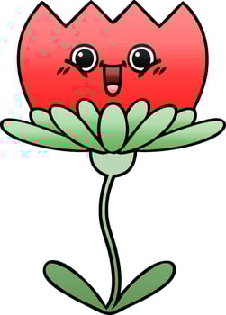 gradient shaded cartoon flower vector