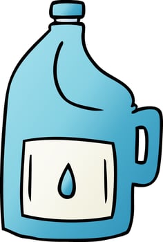 gradient cartoon doodle of a large drinking bottle vector