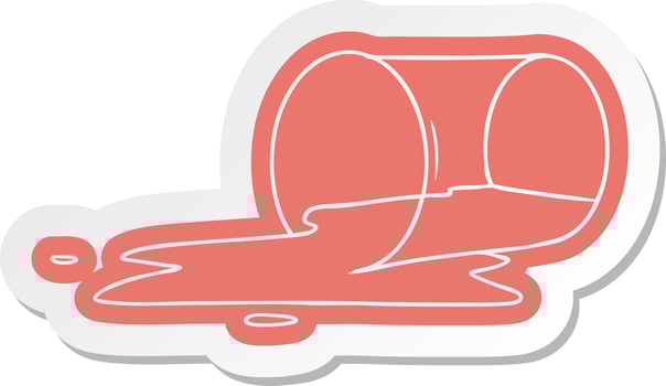 cartoon sticker of a spilt glass vector
