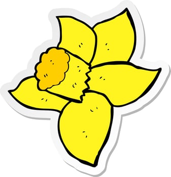 sticker of a cartoon daffodil vector