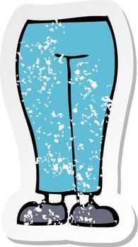 retro distressed sticker of a cartoon legs vector
