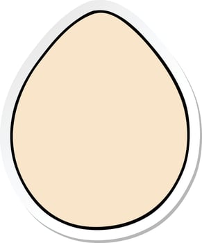 sticker of a quirky hand drawn cartoon egg vector
