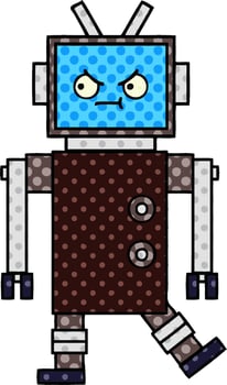 comic book style cartoon robot vector