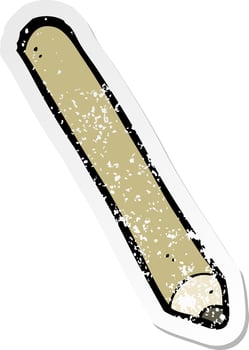 retro distressed sticker of a cartoon pencil vector