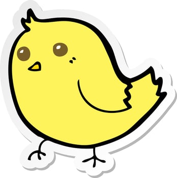 sticker of a cartoon bird vector