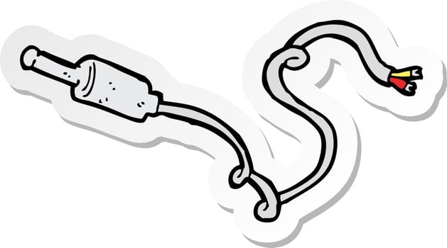 sticker of a cartoon plug vector