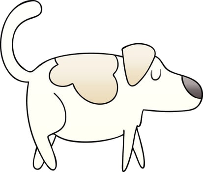 quirky gradient shaded cartoon dog vector