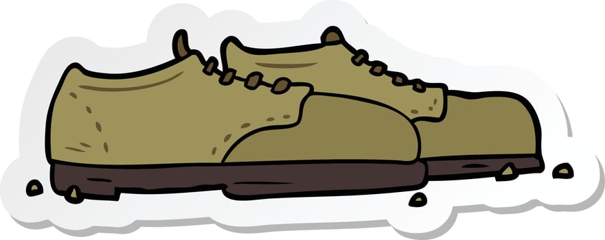 sticker of a cartoon shoes vector