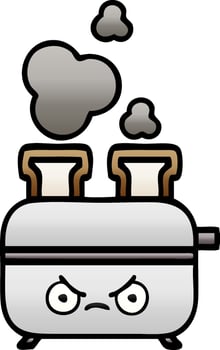 gradient shaded cartoon of a toaster vector