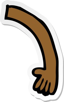 sticker of a cartoon arm vector