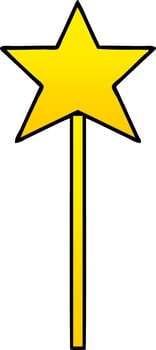gradient shaded cartoon star wand vector