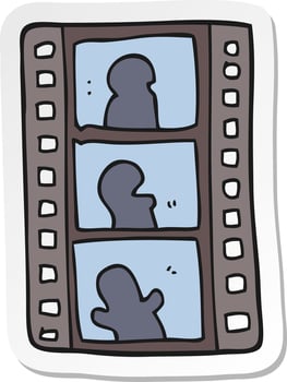 sticker of a cartoon film strip vector