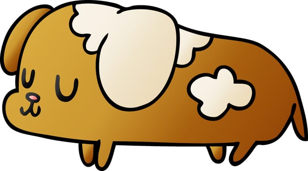 gradient cartoon kawaii of a cute dog vector