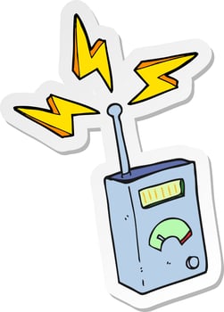 sticker of a cartoon scientific device vector