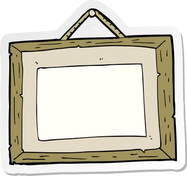 sticker of a cartoon picture frame vector