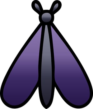 gradient shaded cartoon moth bug vector