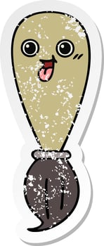 distressed sticker of a cute cartoon paint brush vector