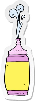 sticker of a cartoon water bottle vector