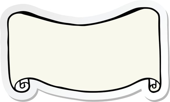 sticker of a cartoon banner vector