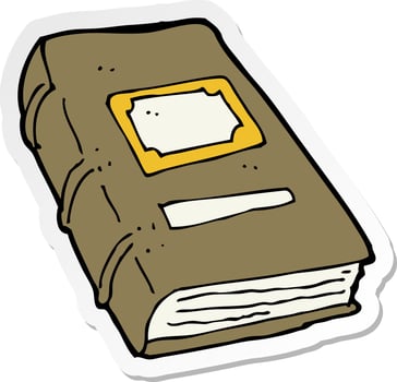 sticker of a cartoon old book vector
