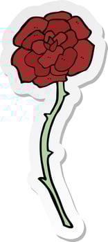 sticker of a rose tattoo cartoon vector
