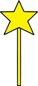 comic book style cartoon star wand vector