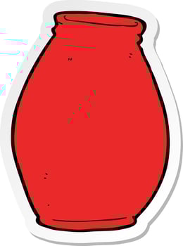 sticker of a cartoon vase vector