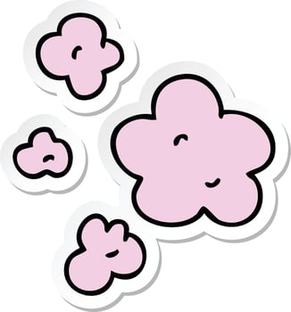 sticker of a quirky hand drawn cartoon clouds vector