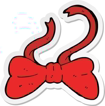 sticker of a cartoon bow tie vector