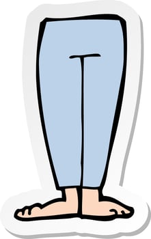 sticker of a cartoon legs vector