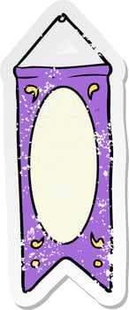 distressed sticker of a cartoon regal banner vector