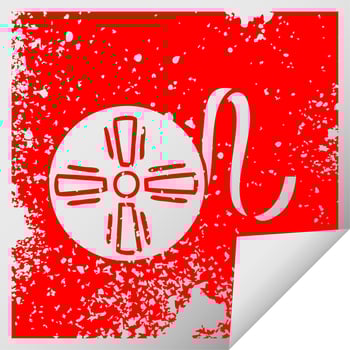 distressed square peeling sticker symbol movie tape vector
