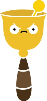 flat color retro cartoon school bell vector