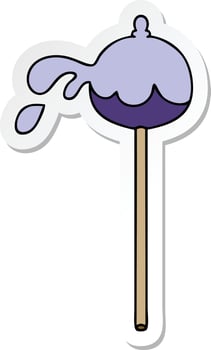 sticker of a quirky hand drawn cartoon lolipop vector
