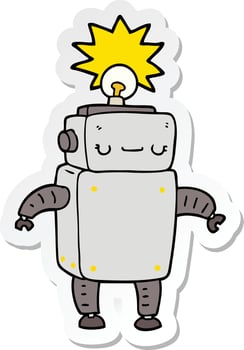 sticker of a cartoon robot vector
