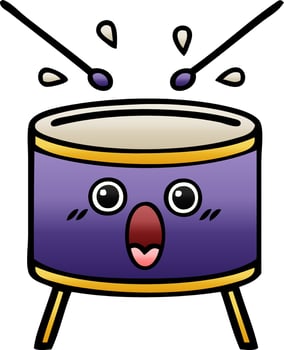 gradient shaded cartoon drum vector