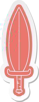 cartoon sticker of a magic leaf knife vector