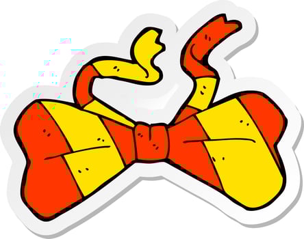 sticker of a cartoon bow tie vector