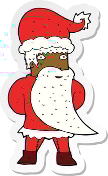 sticker of a cartoon santa claus vector