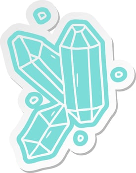 cartoon sticker of crystal gems vector