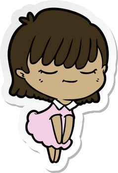 sticker of a cartoon woman vector