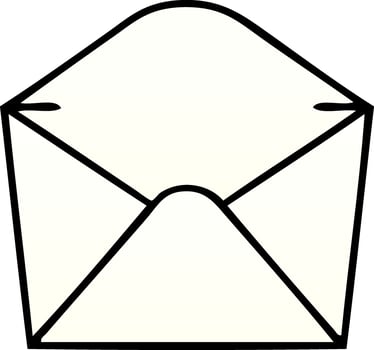 quirky gradient shaded cartoon envelope vector